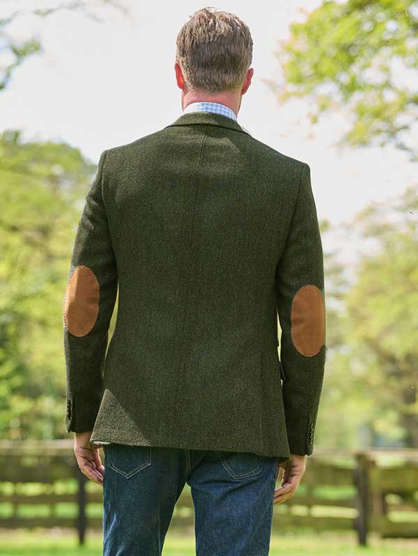 A Harris Tweed Sakko Green Herringbone