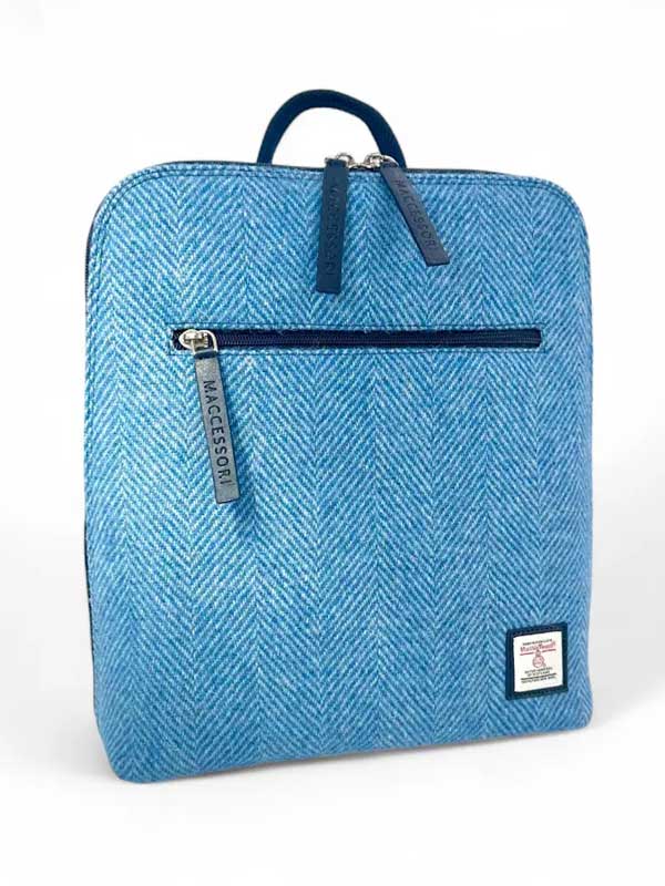 Harris Tweed Rucksack in Himmelblau