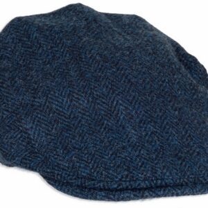 Harris tweed Flat cap Blauw visgraat