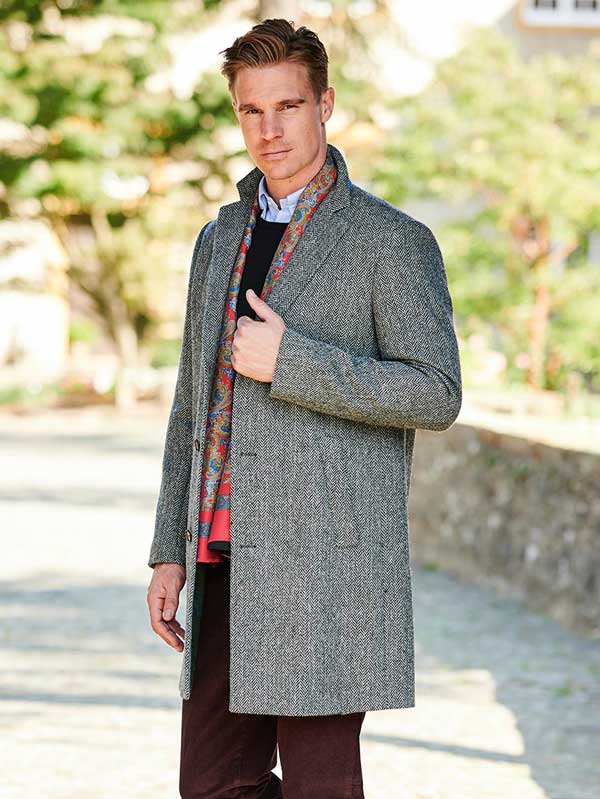 Harris Tweed Blazermantel “Barney” Für Herren In Black Herringbone
