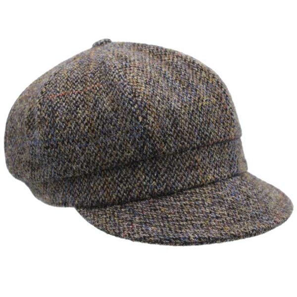 Graue Damenmütze aus Harris Tweed