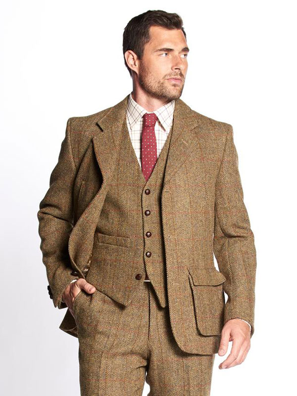 Harris Tweed Sakko, Callum Utility Jacket - Mustard