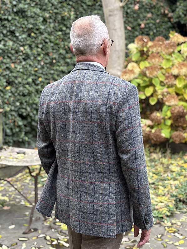 Harris Tweed Sakko ''London'' In Anthra Check