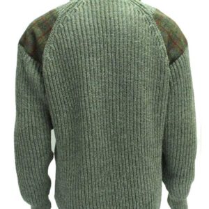Grobstrickpullover mit Schalkragen und Harris-Tweed-Einsätzen (Derbytweed)