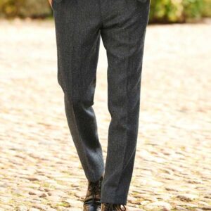 Harris Tweed Hose 610 Blau Fishgrat