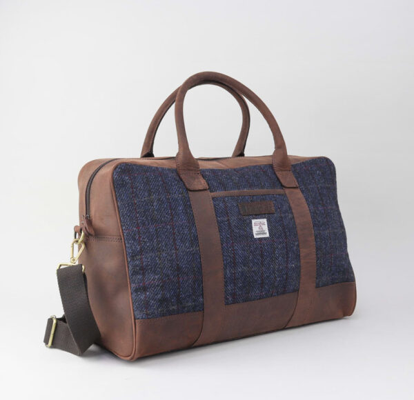 Blue Harris Tweed Holdall