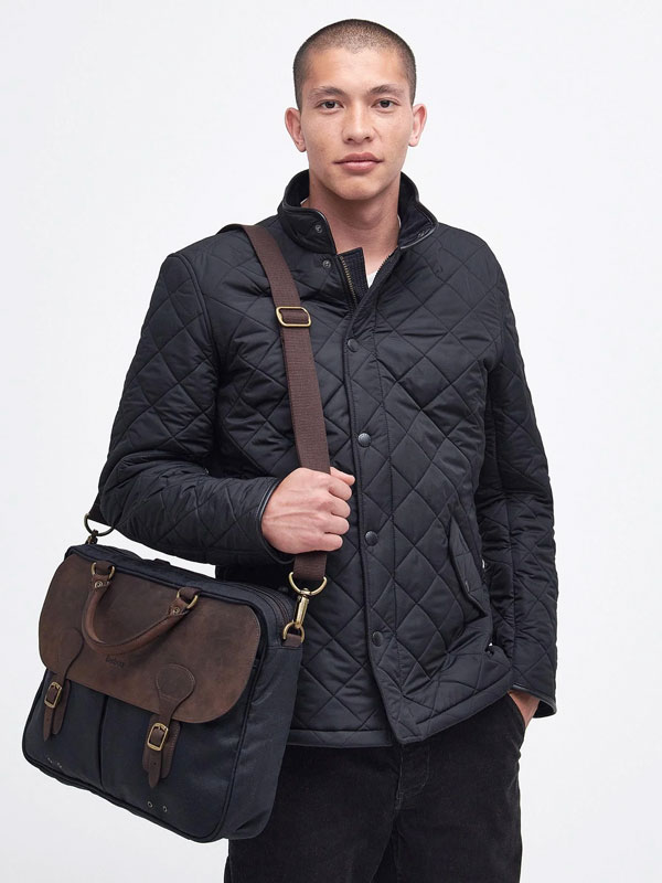 Barbour Aktentasche Wax Leather Briefcase Navy