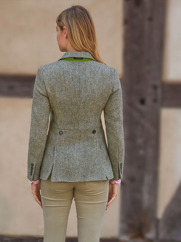 Harris Tweed Blazer ''Carola'' In Multi-Green Tweed