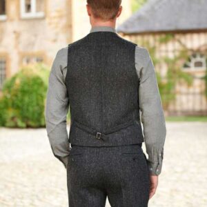 Harris Tweed Weste Mit Revers 600 charcoal