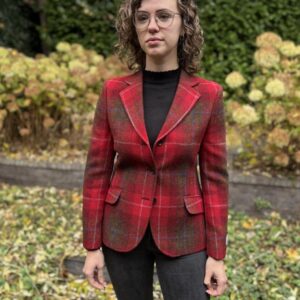 Harris Tweed Damenjacke Claire Rot Karo