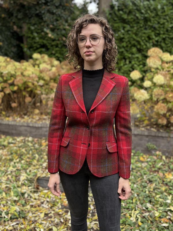 Harris Tweed Damenjacke Claire Rot Karo
