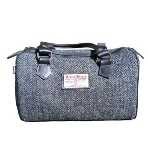 Harris Tweed Fasstasche Anthrazit Fischgrät
