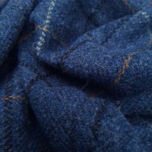 Harris Tweed Weste ''Wales'' In Blue Overcheck