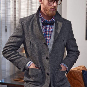 Harris Tweed Sakko, Callum Utility Jacket - Charcoal