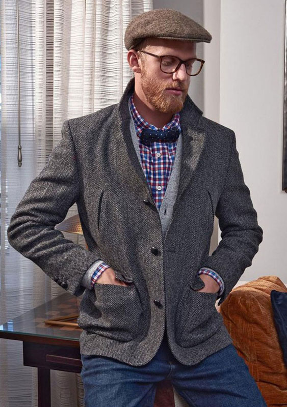 Harris Tweed Sakko, Callum Utility Jacket - Charcoal