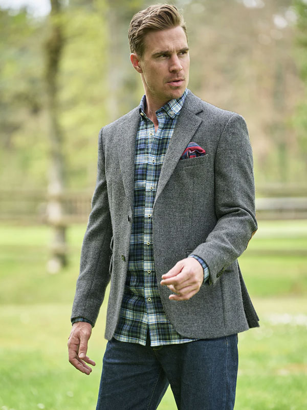 Harris Tweed Sakko "London" In Anthra Melange