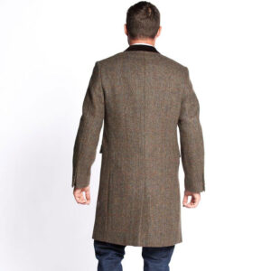 Harris Tweed Overjas, Chelsea Overcoat - Brown