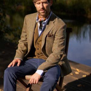 Harris Tweed Sakko ''London'' In Light Green