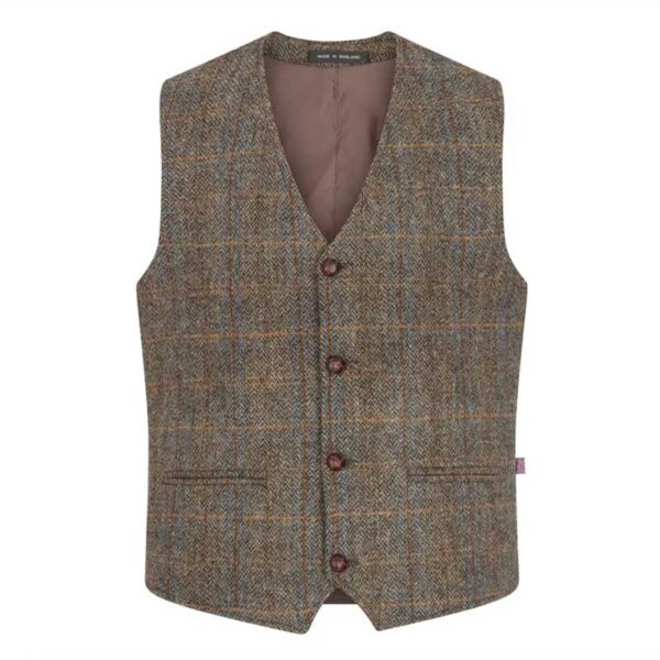 Harris Tweed Dalston Weste Clinton Brown