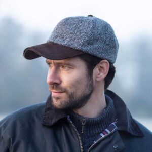 Harris Tweed Cap, Light Grey 601