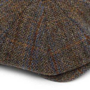 Harris Tweed 8 Piece Baker Boy Flat Cap