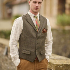Harris Tweed Weste ''Wales'' In Tweed Shadow