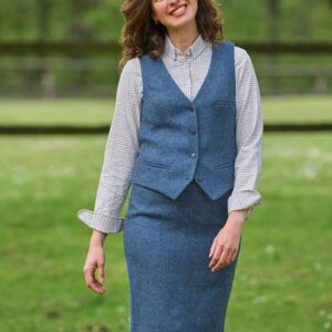 Harris Tweed Weste in blue shadow