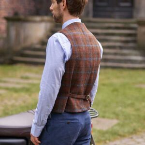 Harris Tweed Weste ''Wales'' In Lord's Overcheck