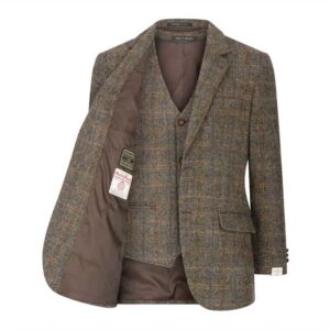 Harris Tweed Dalston Weste Clinton Brown