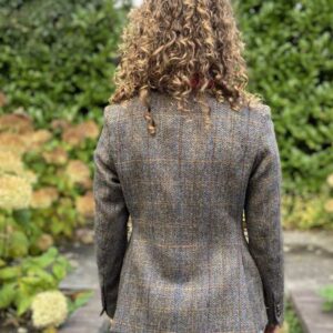 Harris Tweed Blazer in Green-Blue Herringbone
