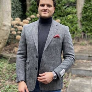 Harris Tweed Sakko DF 601 Grau Fishgrat