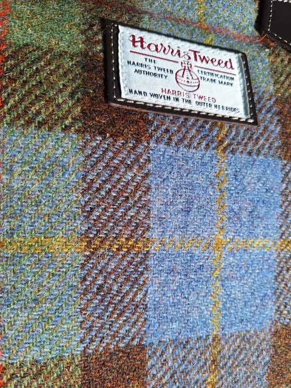 Harris Tweed Shire Henkeltasche – Grün-Blau Kariert