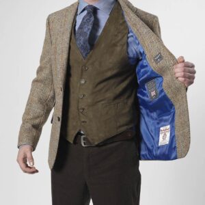 Harris Tweed Sakko ''London'' In Sand Herringbone