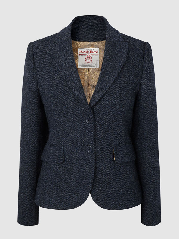 Harris Tweed Jacket Tammy Navy Herringbone