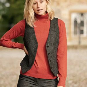 Harris Tweed Damen Weste in Antrazit