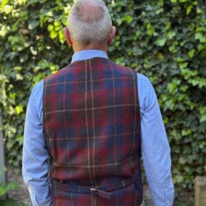 Harris Tweed Weste "Wales" In Berry Check