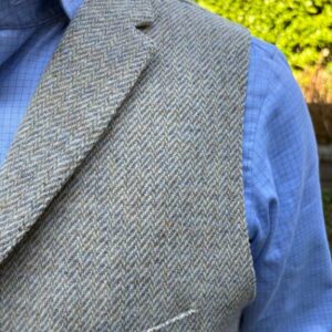 Harris Tweed Weste ''Wales'' In Cream Tweed