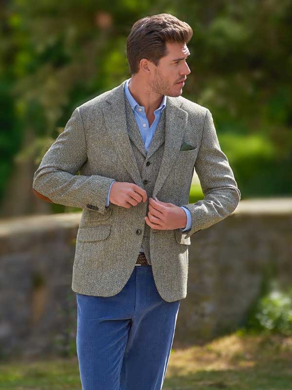 Harris Tweed Sakko ''London'' In Multigreen