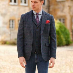 Harris Tweed Sakko ''London'' In Scottish Blue