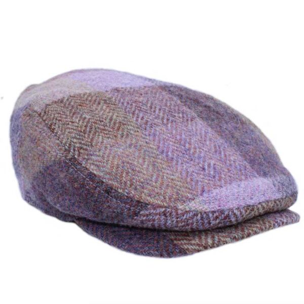 Harris Tweed Damen Mütze Lilac Patchwork