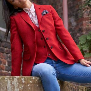 Harris tweed Damen Blazer Red 609