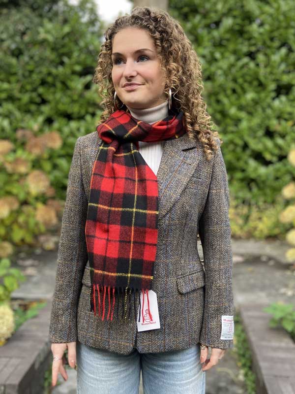 Harris Tweed Blazer in Green-Blue Herringbone