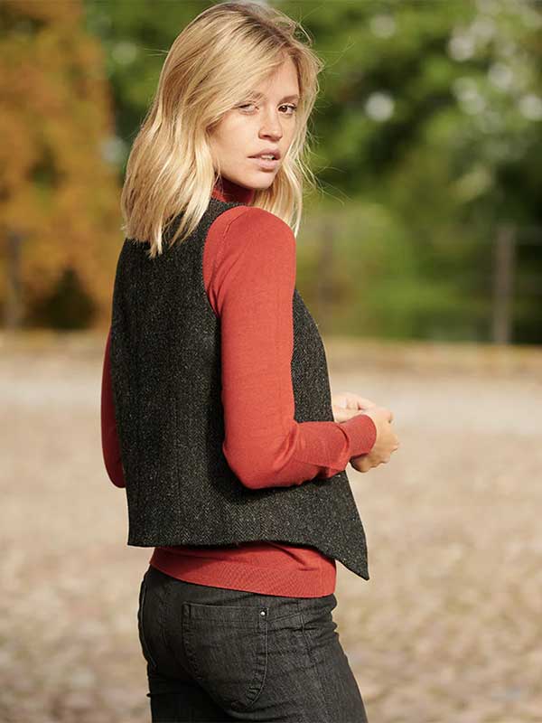 Harris Tweed Damen Weste in Antrazit