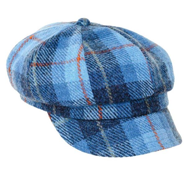 Harris Tweed Ladies Cap Blue Pastels