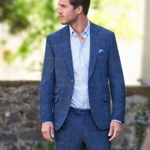 Harris Tweed Sakko ''London'' In Dark-Blue Herringbone