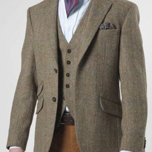 Harris Tweed Sakko ''London'' In Light Green