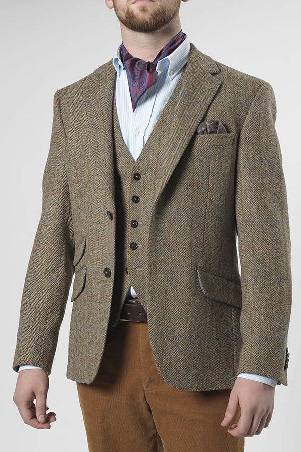 Harris Tweed Sakko ''London'' In Light Green
