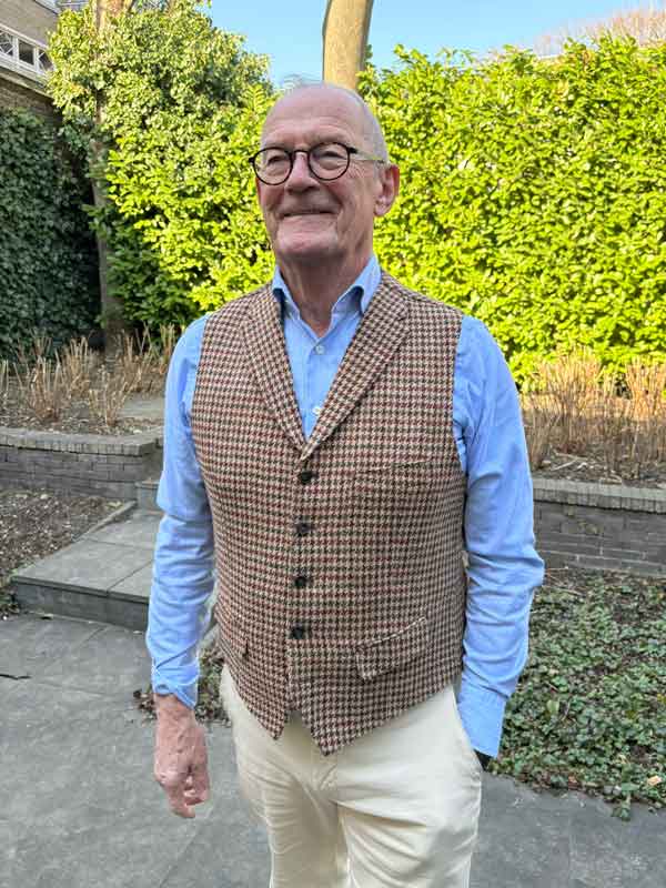 Harris Tweed Weste ''Wales'' In Country Houndstooth