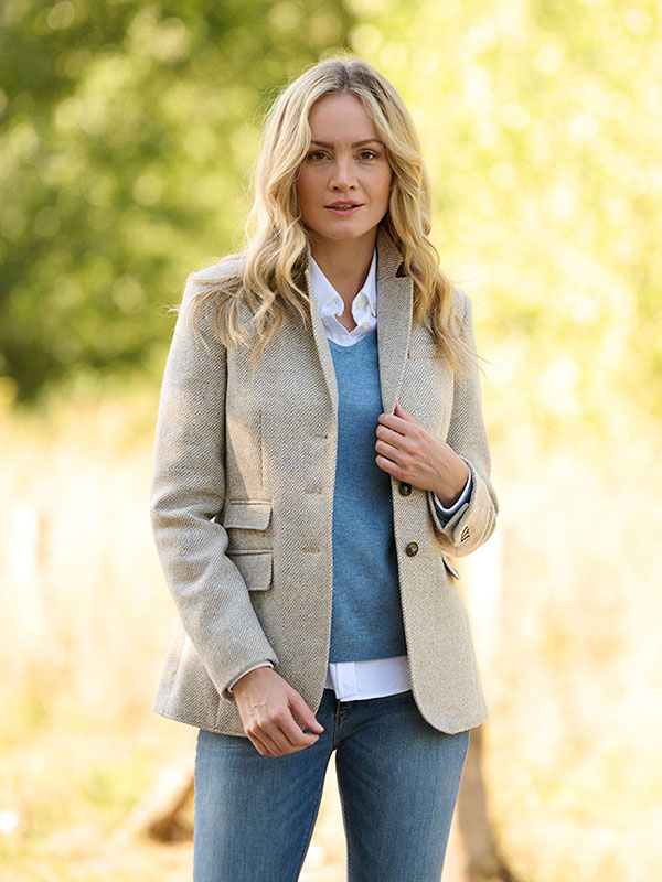 Harris Tweed Blazer ”Carola” in Cream Tweed