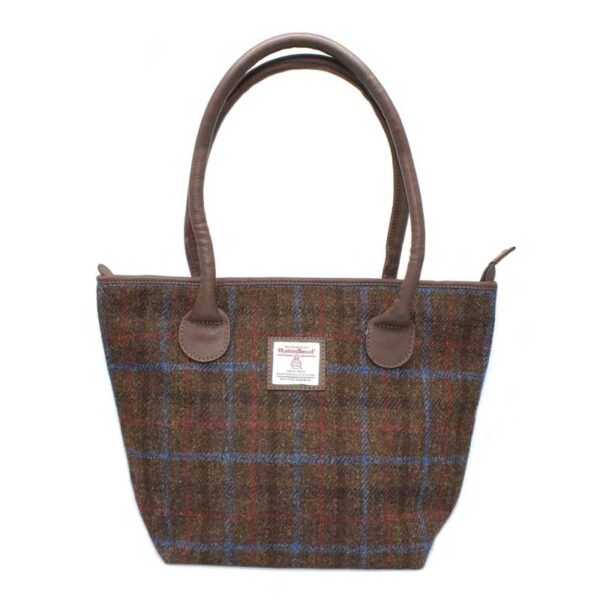 Harris Tweed Ailsa Tragetasche, Braun Kariert